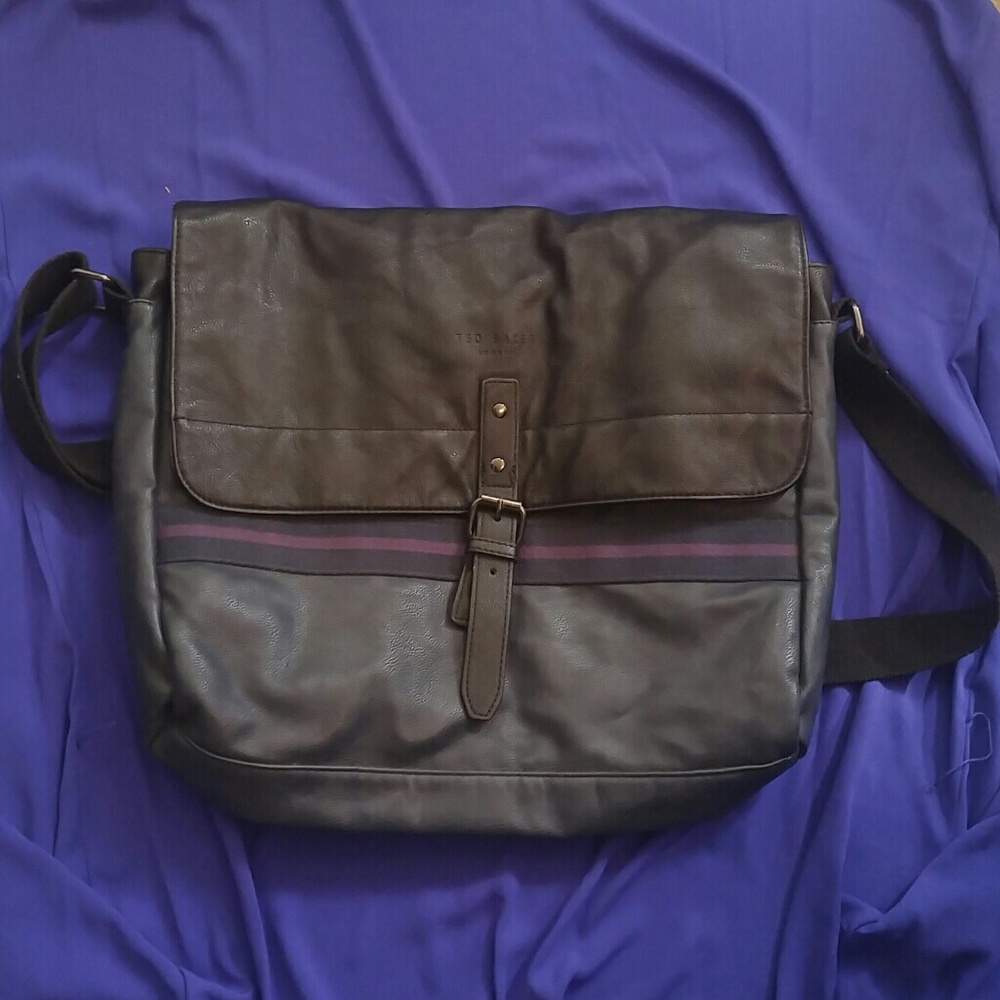 Ted Baker Messenger Laptop School Bag Blue Black